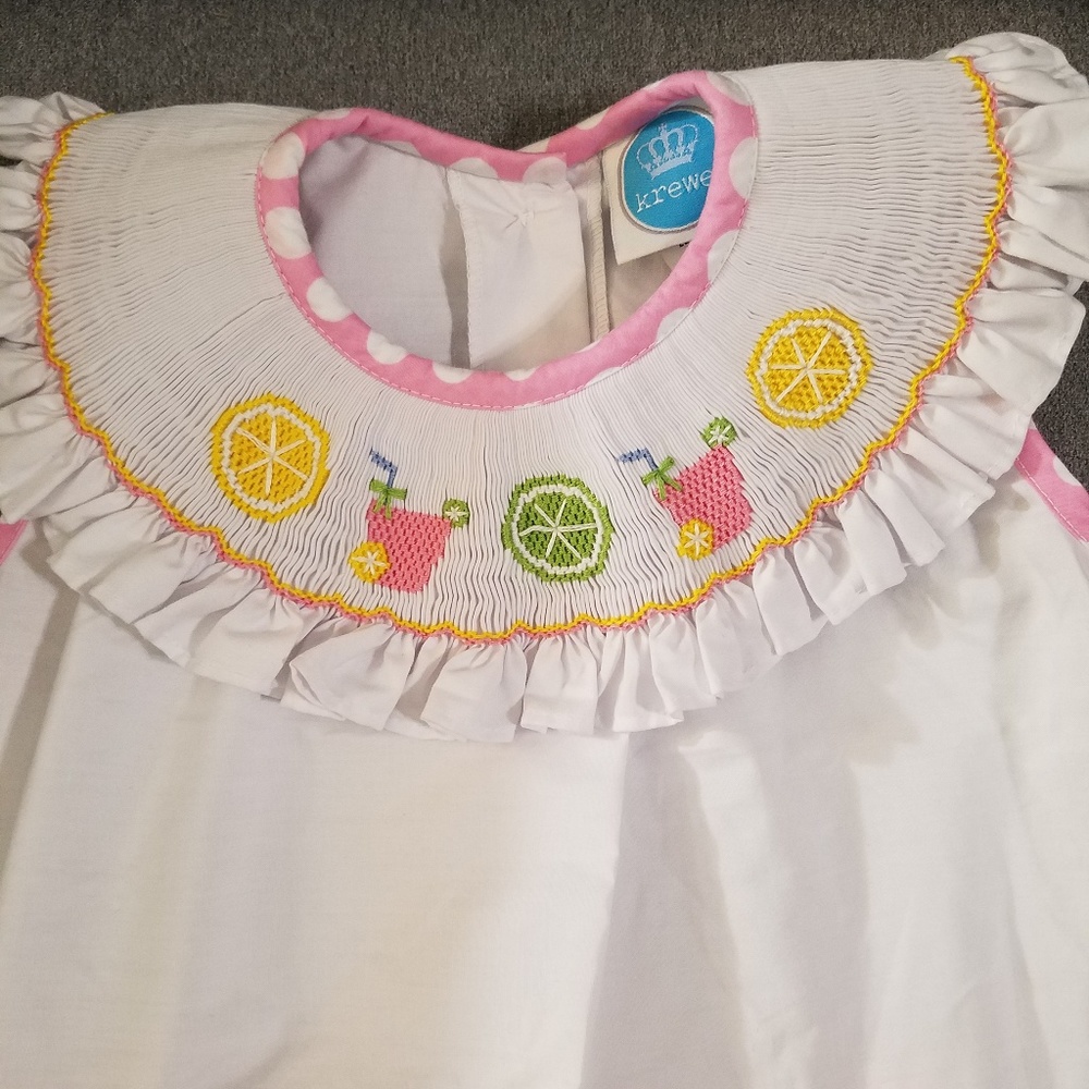 Embroidered girls summer matching set